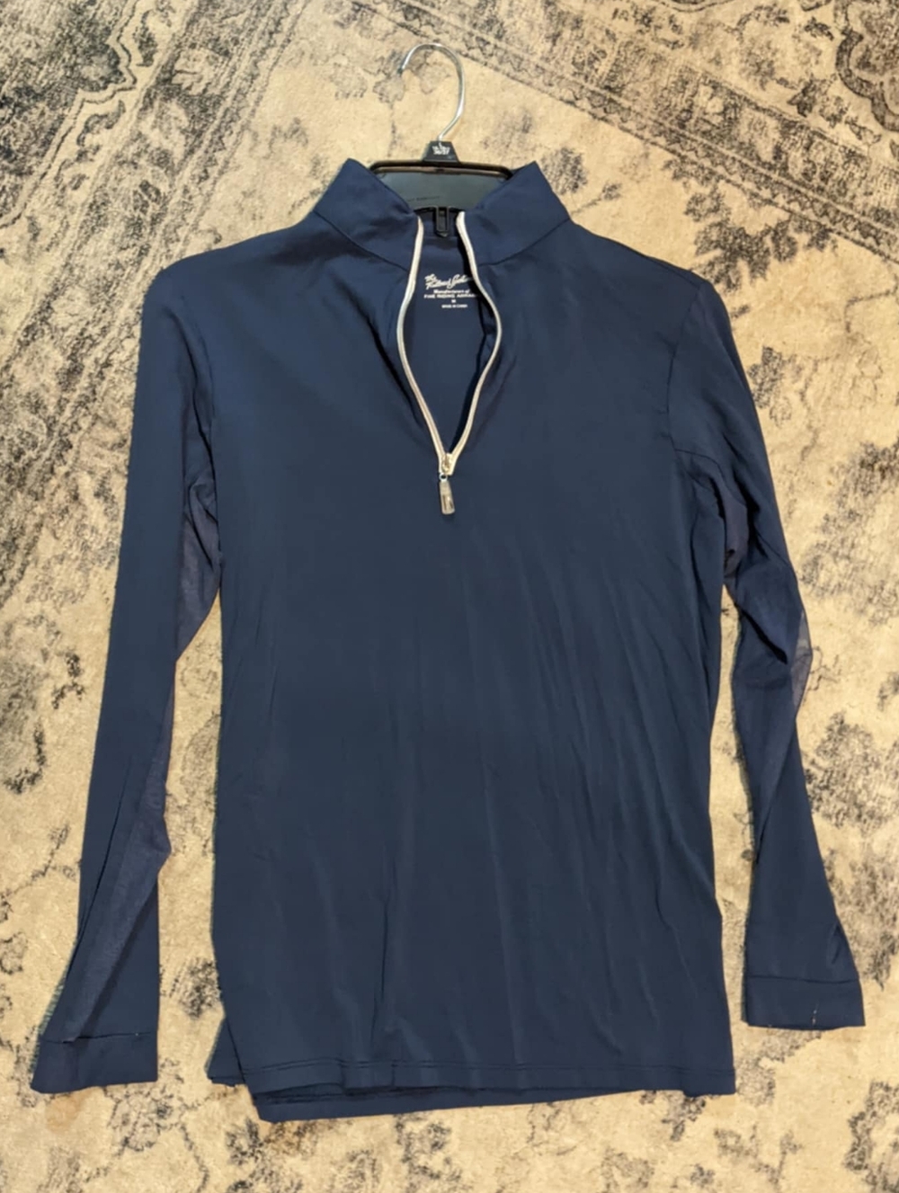 The Tailored Sportsman IceFil Navy Performance Top- Quarter Zip - Picture 2 of 6